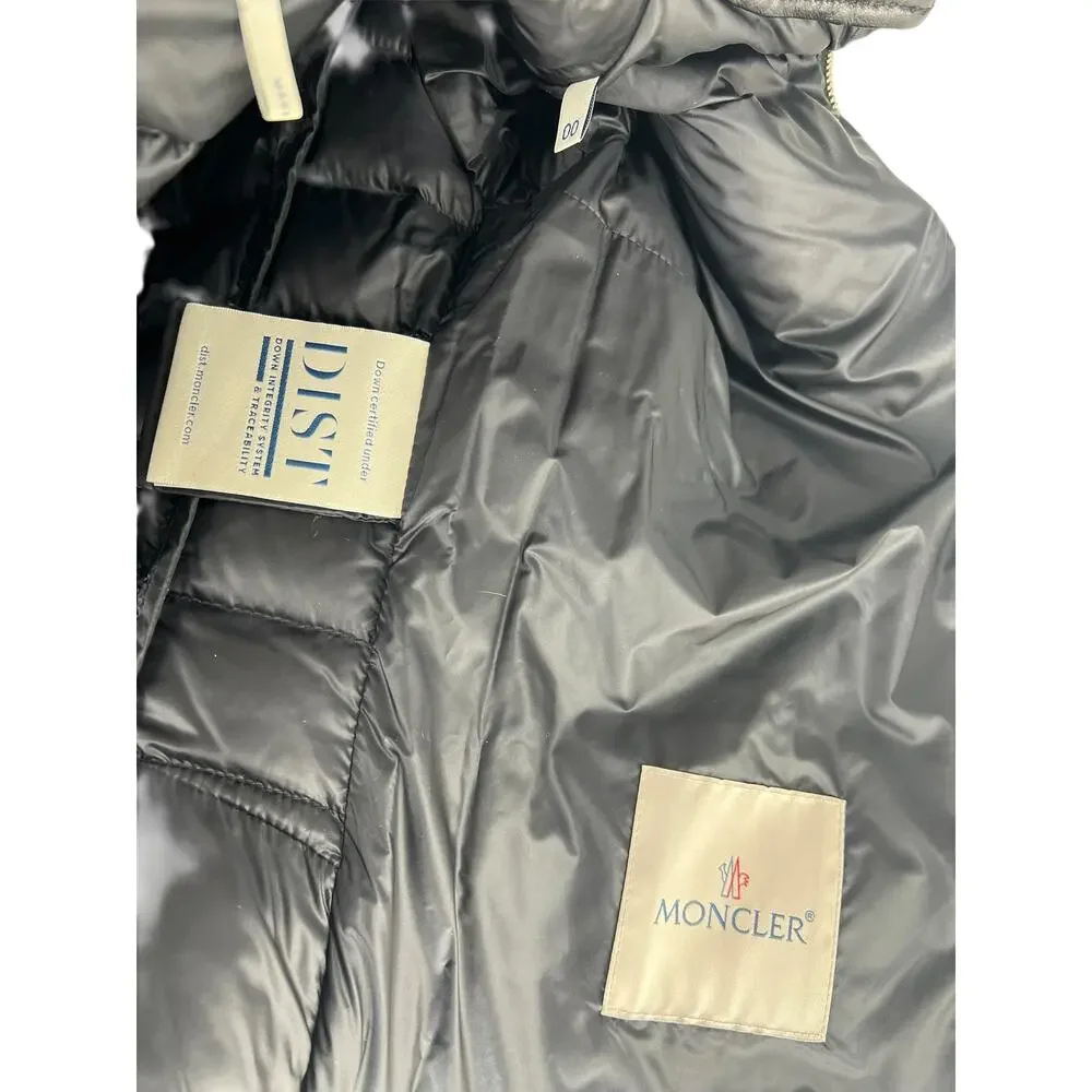Moncler Citrouille Leather & Down‎ Moto Jacket Size 00 (US XXS)